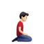 Man Kneeling Facing Right（明るい肌色） (Apple)