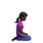 Woman Kneeling Facing Right（暗い肌色） (Apple)