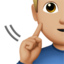 耳が聞こえない男性（やや明るい肌色） (Apple)