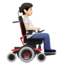 Person In Motorized Wheelchair Facing Right（明るい肌色） (Apple)