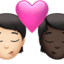 キスするカップル（明るい肌色） (Apple)