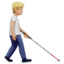 Person With White Cane Facing Right（やや明るい肌色） (Apple)