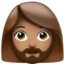 Woman: Beard（中間の肌色） (Apple)