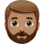 髭の男性（中間の肌色） (Apple)