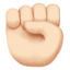 突き上げた拳（明るい肌色） (Apple)