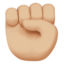 突き上げた拳（やや明るい肌色） (Apple)