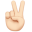ピースサイン（明るい肌色） (Apple)