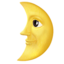 first quarter moon with face
