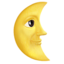 last quarter moon with face