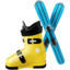 ski and ski boot