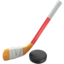 ice hockey stick and puck
