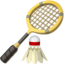 badminton racquet and shuttlecock