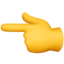 white left pointing backhand index
