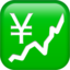 chart with upwards trend and yen sign