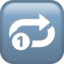 clockwise rightwards and leftwards open circle arrows with circled one overlay