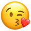 face throwing a kiss