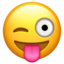 face with stuck-out tongue and winking eye