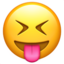 face with stuck-out tongue and tightly-closed eyes