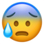 face with open mouth and cold sweat
