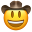 face with cowboy hat