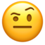 face with one eyebrow raised