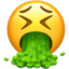 face with open mouth vomiting