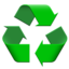 black universal recycling symbol
