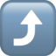 arrow pointing rightwards then curving upwards