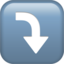 arrow pointing rightwards then curving downwards