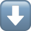 downwards black arrow