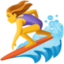 woman surfing