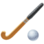 field hockey stick and ball