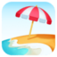 beach with umbrella