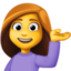 woman tipping hand