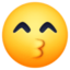 kissing smiling eyes