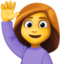 woman raising hand