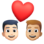 Эмодзи 👨🏻‍❤️‍👨🏼 Facebook.com