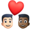 Эмодзи 👨🏻‍❤️‍👨🏿 Facebook.com