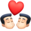 Эмодзи 👨🏻‍❤️‍💋‍👨🏻 Facebook.com