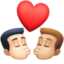 Эмодзи 👨🏻‍❤️‍💋‍👨🏼 Facebook.com