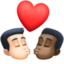 Эмодзи 👨🏻‍❤️‍💋‍👨🏿 Facebook.com