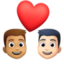 Эмодзи 👨🏽‍❤️‍👨🏻 Facebook.com