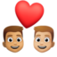 Эмодзи 👨🏽‍❤️‍👨🏼 Facebook.com