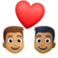 Эмодзи 👨🏽‍❤️‍👨🏾 Facebook.com