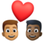 Эмодзи 👨🏽‍❤️‍👨🏿 Facebook.com