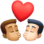 Эмодзи 👨🏽‍❤️‍💋‍👨🏻 Facebook.com