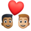 Эмодзи 👨🏾‍❤️‍👨🏼 Facebook.com