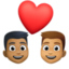 Эмодзи 👨🏾‍❤️‍👨🏽 Facebook.com