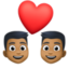 Эмодзи 👨🏾‍❤️‍👨🏾 Facebook.com
