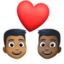 Эмодзи 👨🏾‍❤️‍👨🏿 Facebook.com